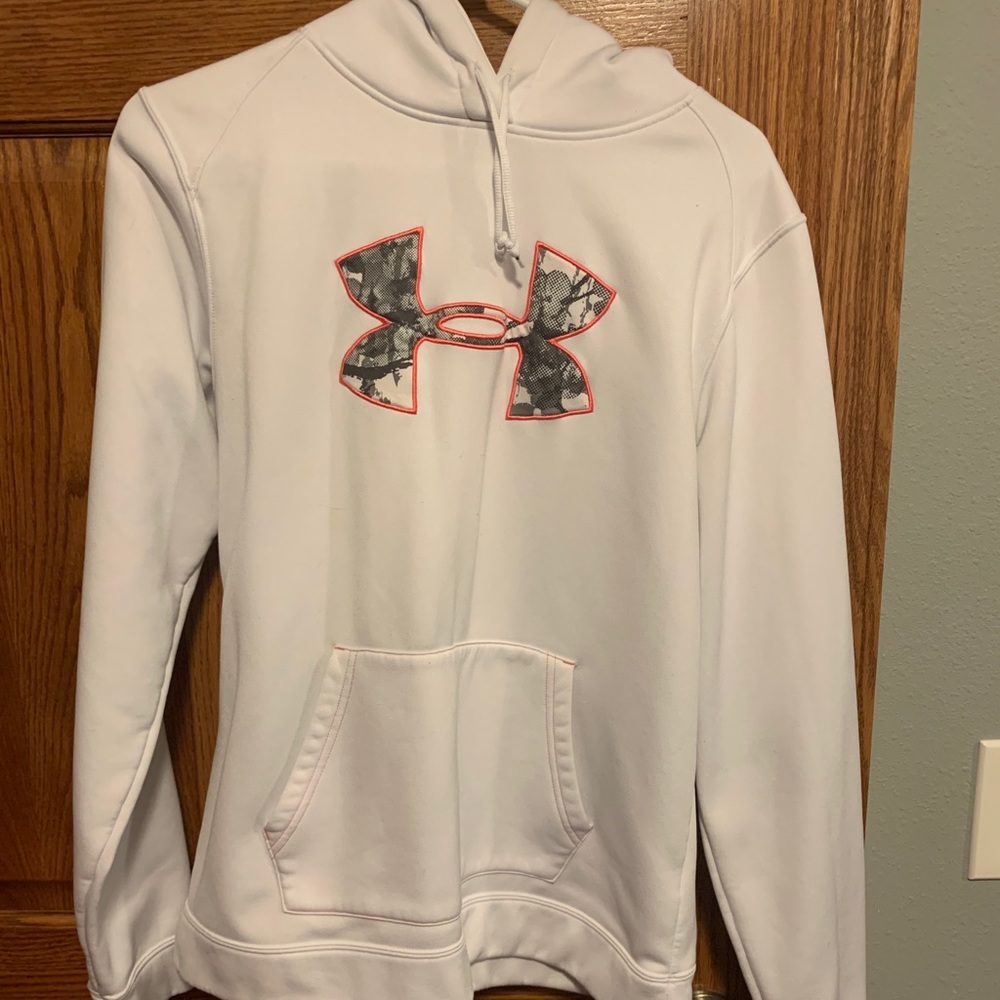 White Under Armour Hooded Sweatshirt